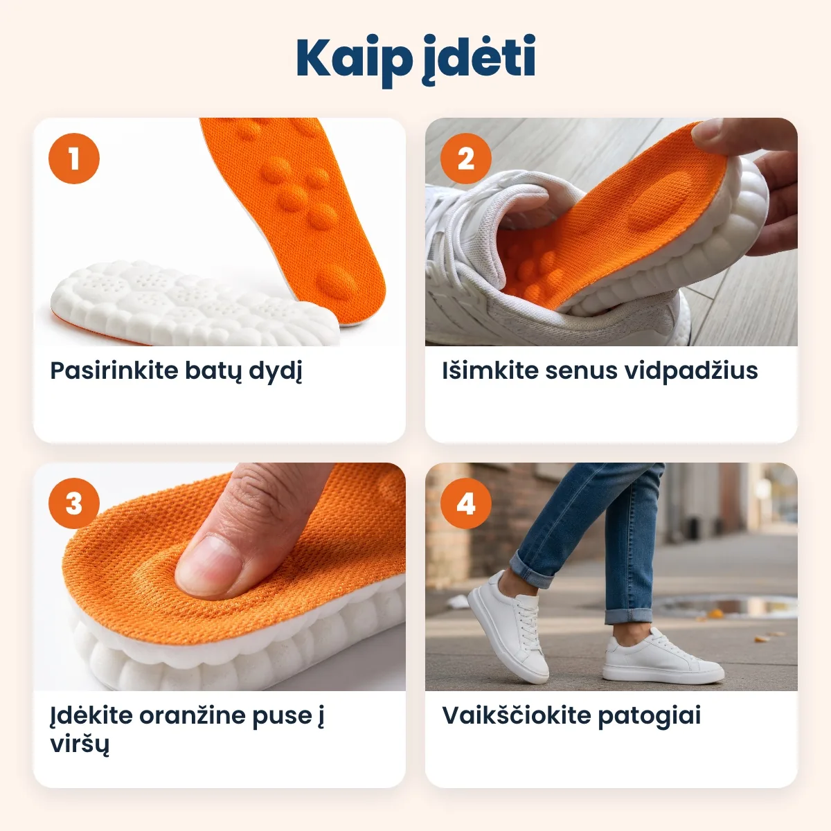 Kaip įdėti vidpadžius