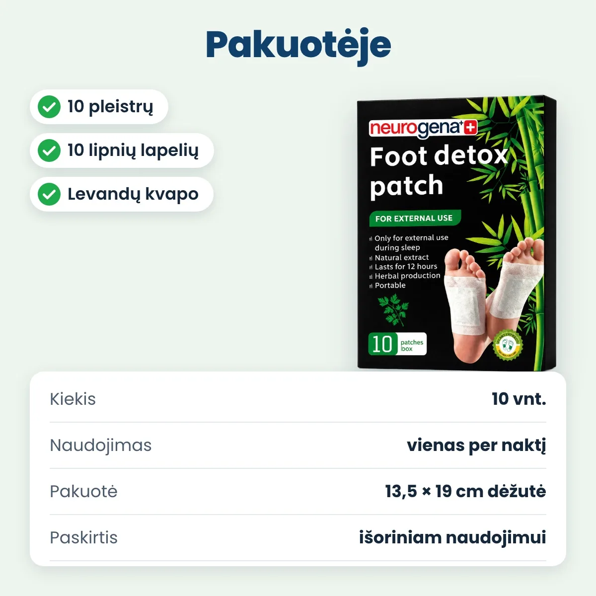 Detox pleistrų pakuotė