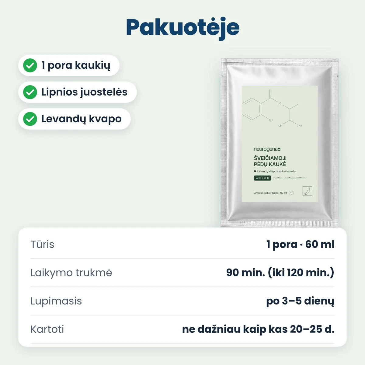 Pėdų kaukės pakuotė