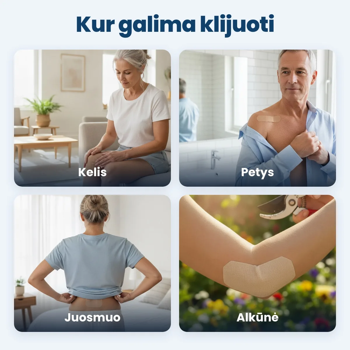 Kur galima klijuoti pleistrą